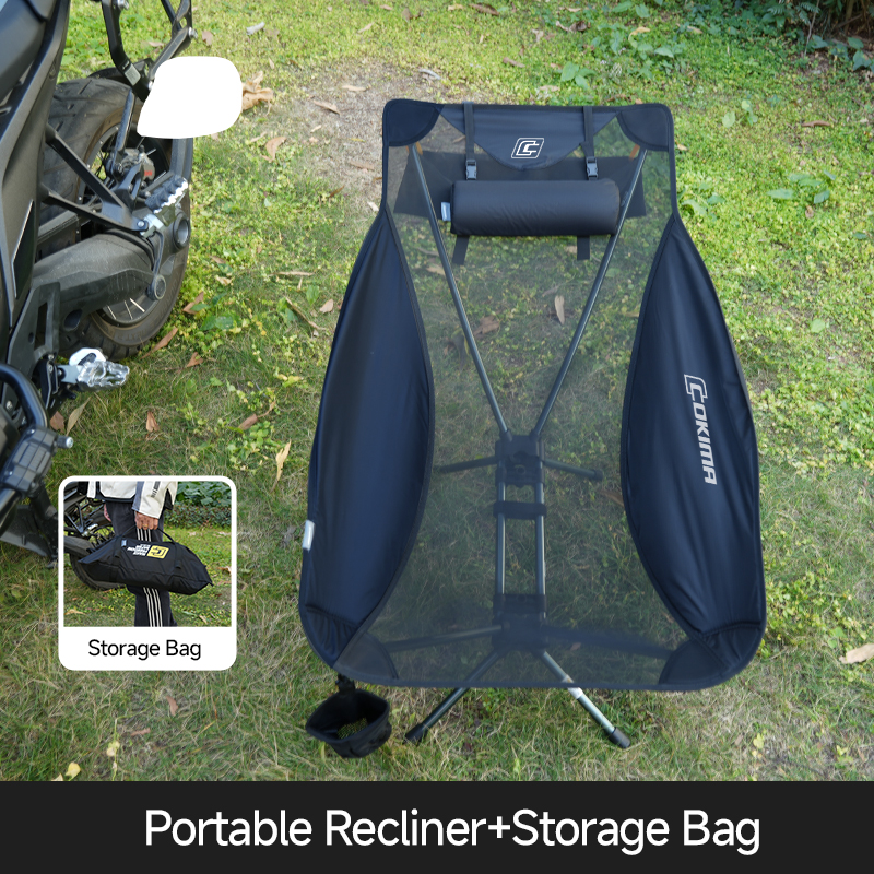 Attribute	Specification
Packed Size	41 × 20 × 9 cm
Weight	1.32 kg
Frame Material	7075 Aerospace-grade Aluminum Alloy Tubes
Seat Material	High-durability nylon
Colour Options	Black, Green, White, Khaki
Features	Ergonomic reclining frame, built-in neck support, integrated drink holder
Compatibility	Fits panniers, tail bags, and PanTop® bags
Stability	Stable on uneven ground, pressure-free seating