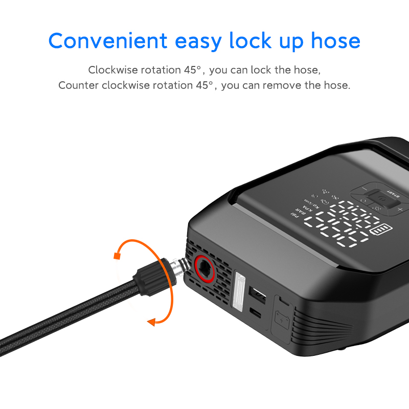 Digital Tire Inflator – Portable 150 PSI Pump for Car, Bike & Sports Equipment-CK13-YT