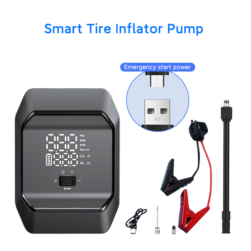 Digital Tire Inflator – Portable 150 PSI Pump for Car, Bike & Sports Equipment-CK13-YT