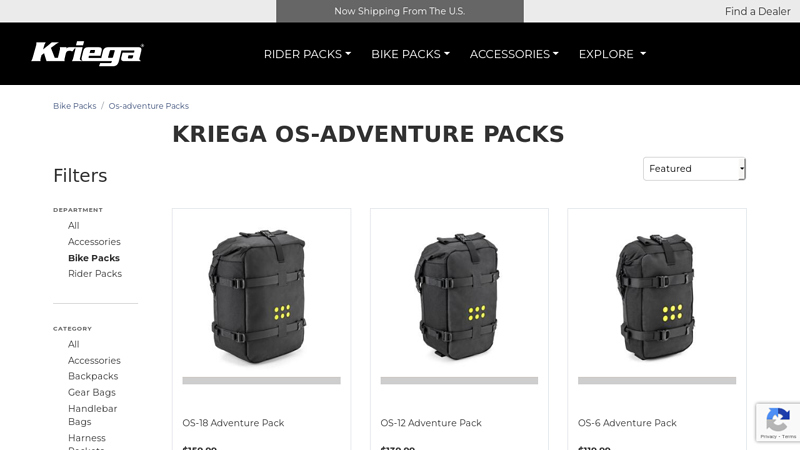 KRIEGA Motorcycle Adventure Packs