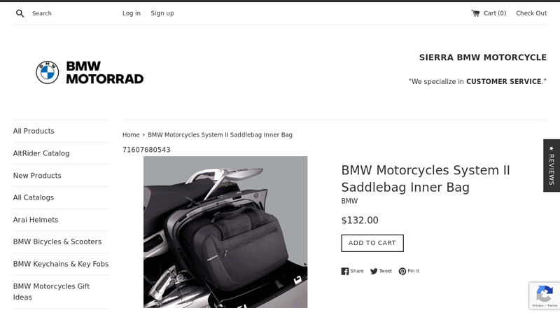 BMW Motorcycles System II Saddlebag Inner Bag