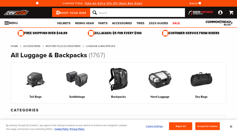 Motorcycle Luggage & Bags - RevZilla