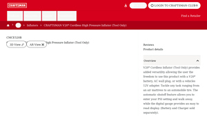 CRAFTSMAN - V20 Cordless High Pressure Inflator