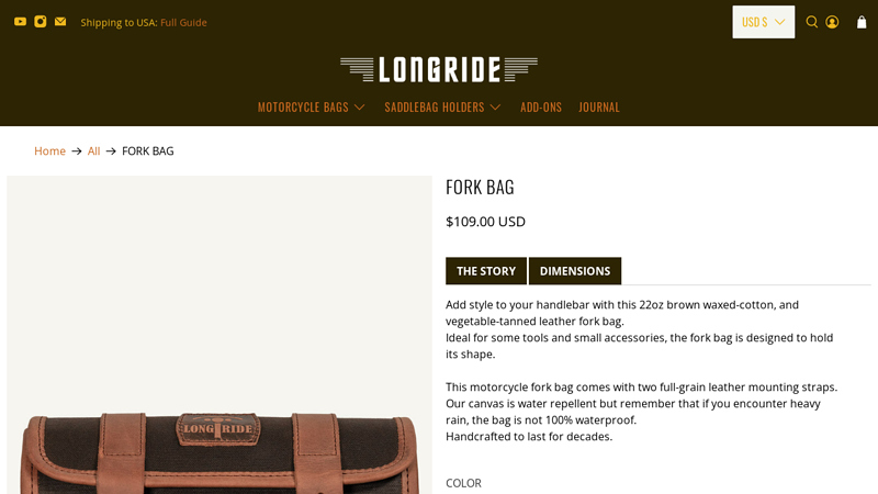Best Retro Motorcycle Fork Bag. - LONGRIDE