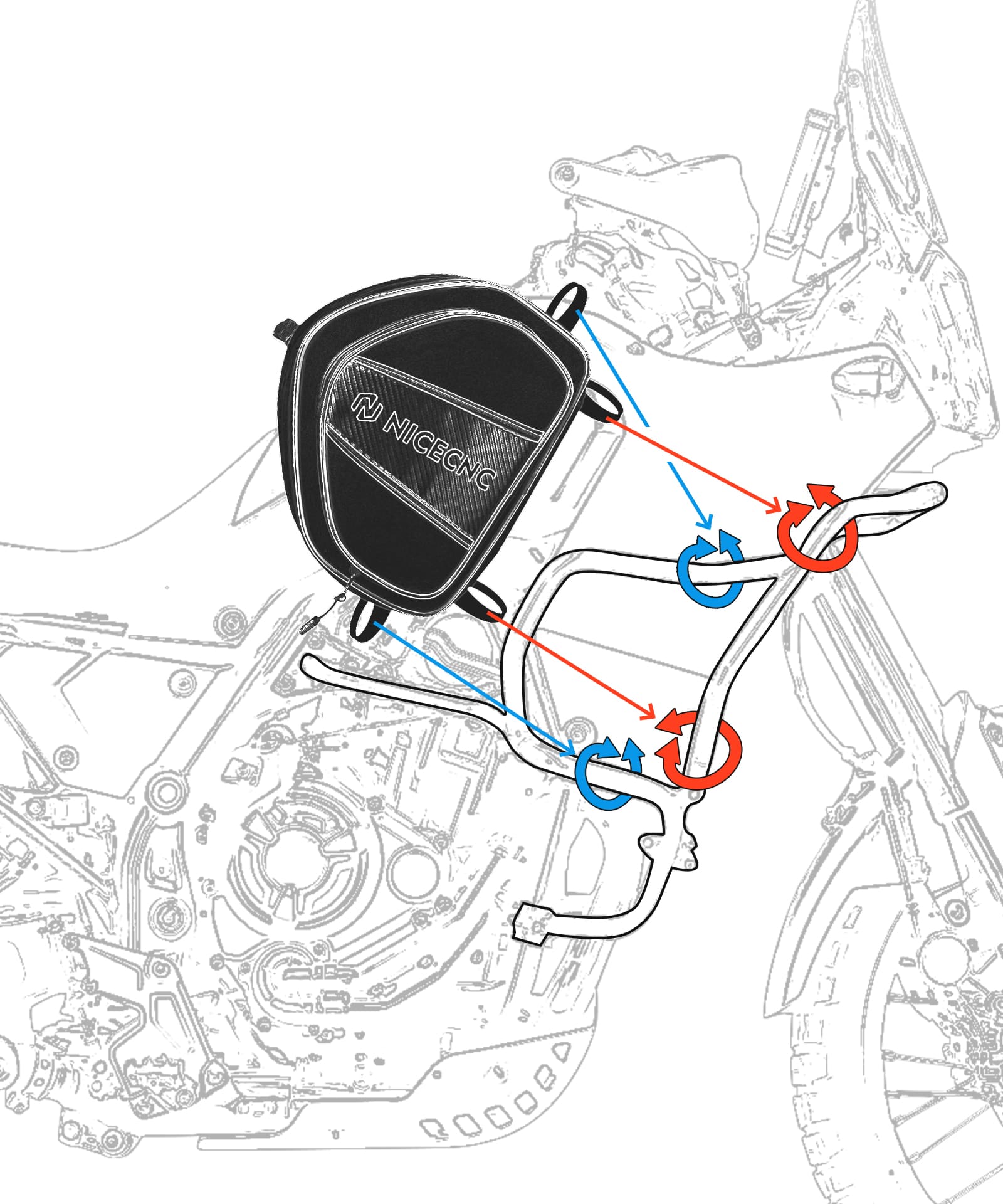Illustrative image for motorcycle crash bar bags