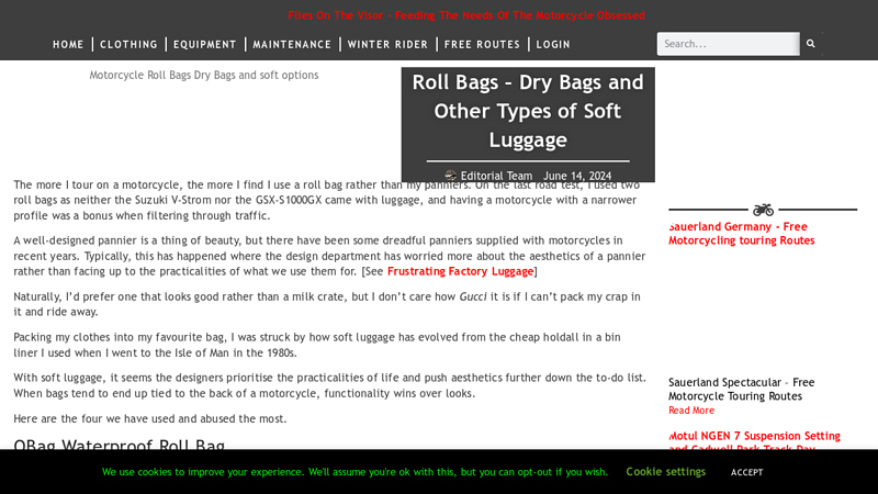 Roll Bags - Dry Bags and Other Types of Soft Luggage