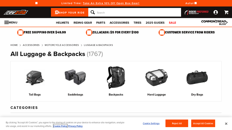 Motorcycle Luggage & Bags - RevZilla