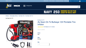 Mynavyexchange - Bullseye 12V Portable Tire Inflator