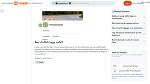 Duffel Bags - Safety and Alternatives for Motorcyclists