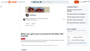 Reddit - Free Air for Tires Near JHU Hospital