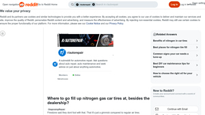 Reddit - Nitrogen Gas for Car Tires