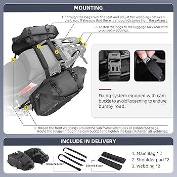 Illustrative image for side bag for motorcycle