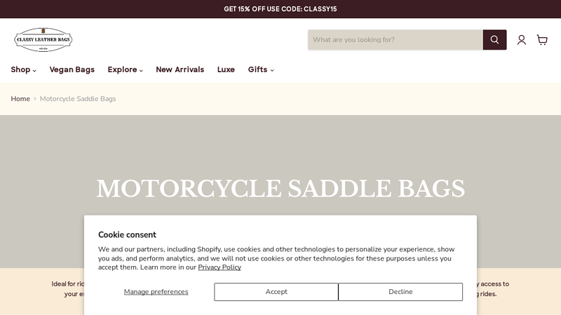 Shop Stylish Motorcycle Saddle Bags Online | ClassyLeatherBags