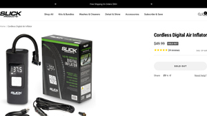 Slick Products - Cordless Digital Air Inflator