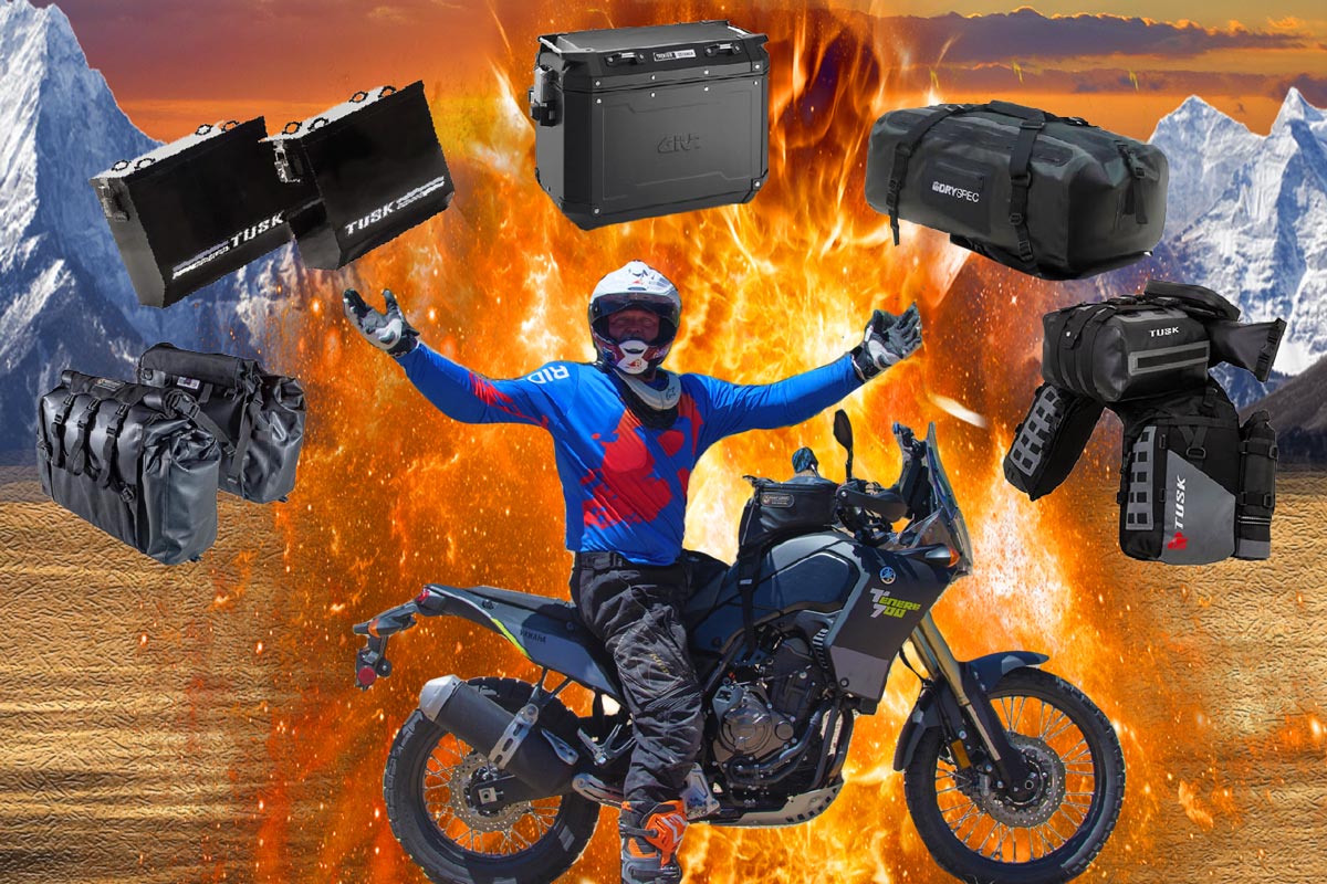 Illustrative image for soft luggage for adventure motorcycles