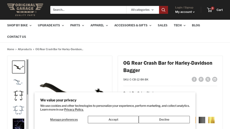 OG Rear Crash Bar for Harley-Davidson Bagger