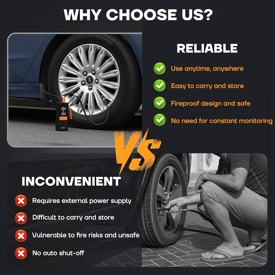 An application scenario or product detail of air compressor to inflate car tires - Image 19