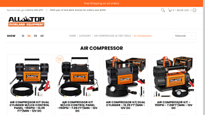 AllTop USA - Air Compressor Kit Dual Cylinder w/LCD Control Panel