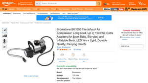 Brookstone - BK1050 Portable Electric Pump