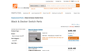 Black & Decker - Switch Parts