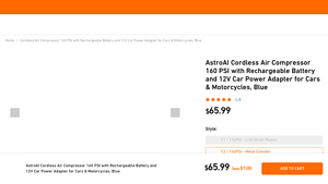 AstroAI - Cordless Air Compressor 160 PSI