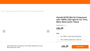 AstroAI - AC/DC Mini Air Compressor