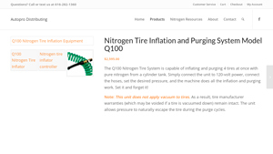 AutoPro - Nitrogen Tire Inflation and Purging System Model Q100