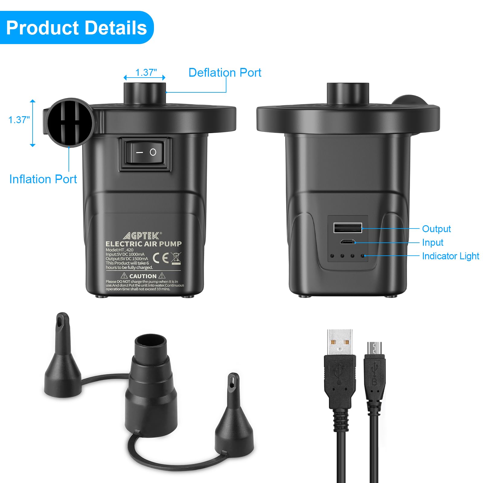An application scenario or product detail of best rechargeable air pump - Image 1