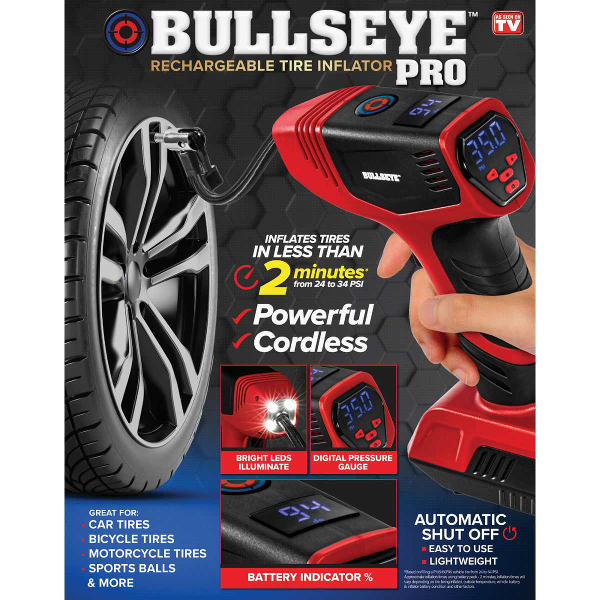 An application scenario or product detail of bullseye pro rechargeable tire inflator - Image 9