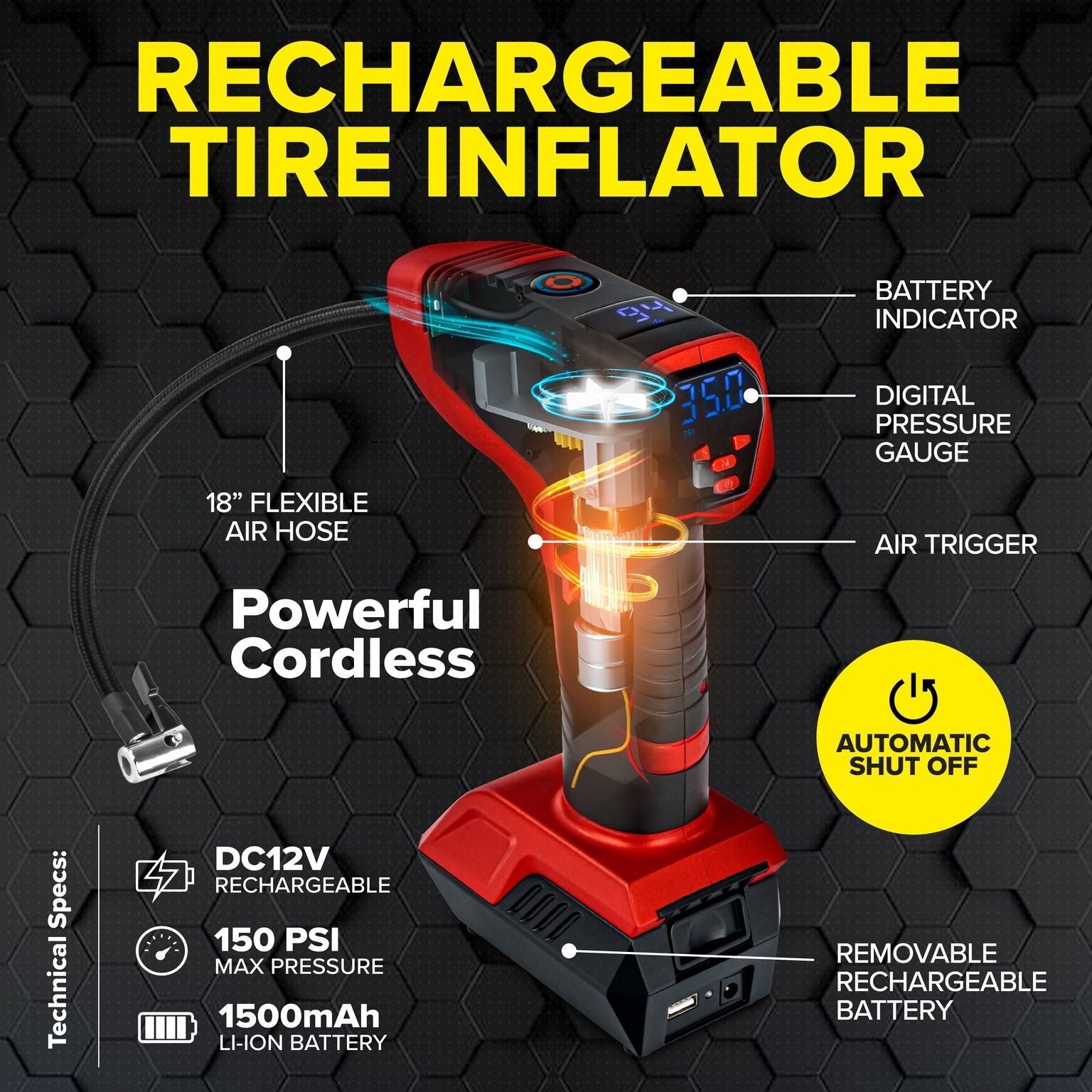 An application scenario or product detail of bullseye rechargeable tire inflator pro - Image 14