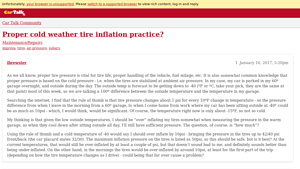 Car Talk - Tire Pressure Guidelines