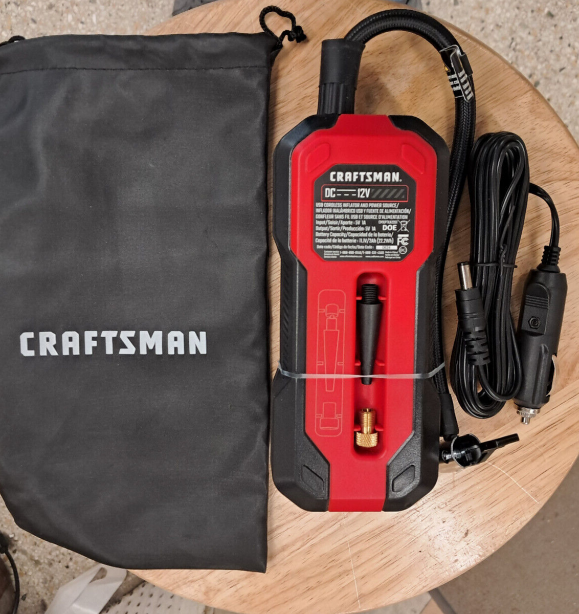 An application scenario or product detail of craftsman portable tire inflator - Image 1