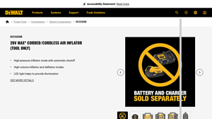 Dewalt - 20V MAX* Corded/Cordless Air Inflator