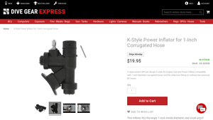 Dive Gear Express - 45-Degree Oral Power Inflator