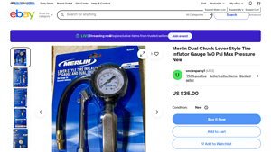 Merlin - Dual Chuck Tire Inflator Gauge