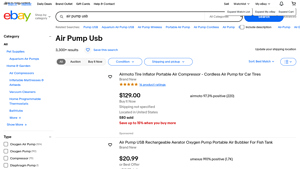 eBay - USB Rechargeable Air Pump