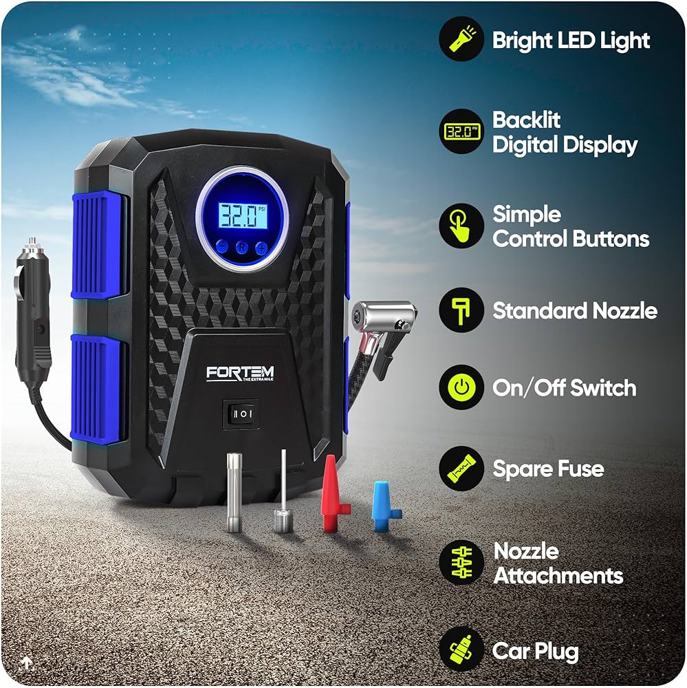 An application scenario or product detail of fortem digital tire inflator for car - Image 3