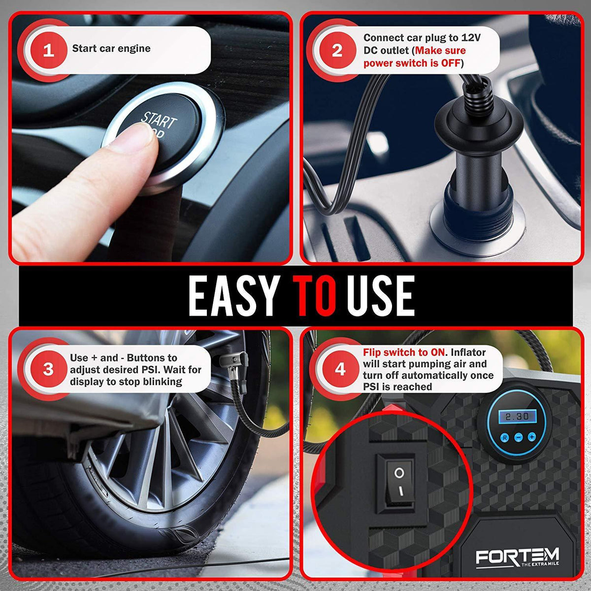 An application scenario or product detail of fortem digital tire inflator for car - Image 12