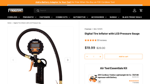 Freeman - Digital Tire Inflator with LCD Gauge