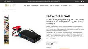 HALO - BOLT AIR Car Jump Starter & Portable Charger