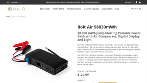HALO - BOLT AIR Car Jump Starter & Portable Charger