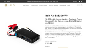 HALO - BOLT AIR Car Jump Starter & Portable Charger