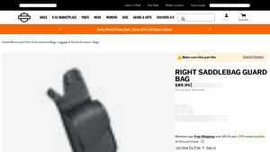 Harley-Davidson - Right Saddlebag Guard Bag