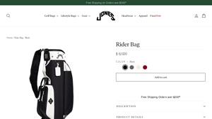 Jones Sports Co - Rider Bag - Black