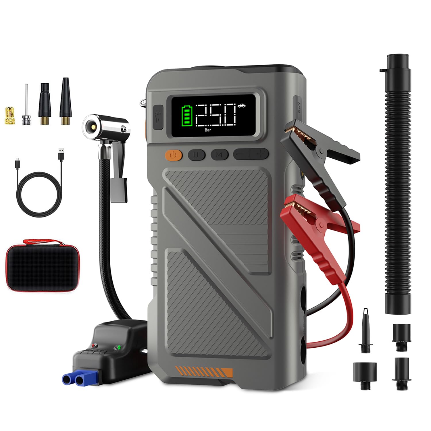 An application scenario or product detail of jump starter tire inflator power station - Image 1