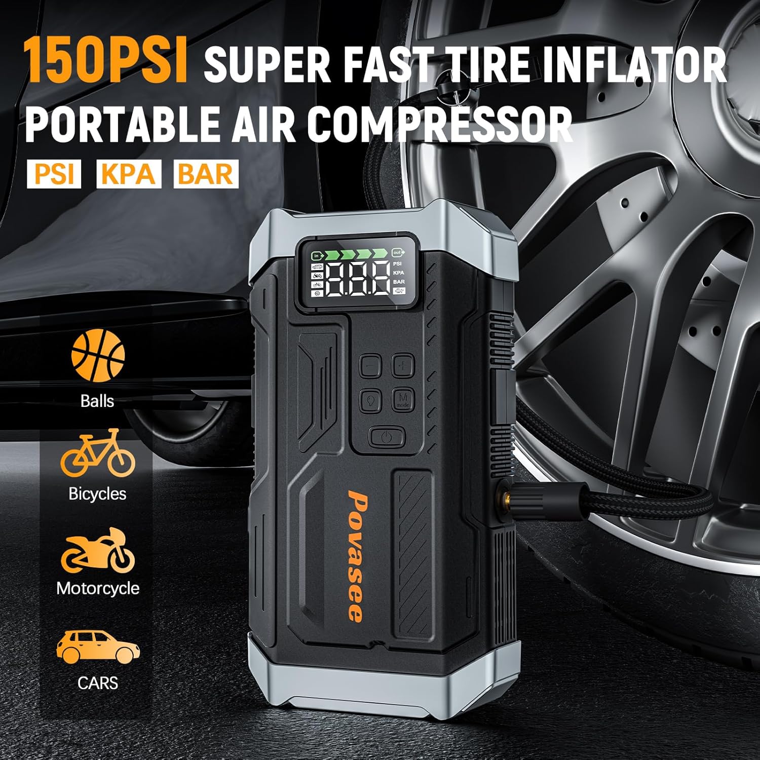 An application scenario or product detail of jump starter tire inflator power station - Image 15