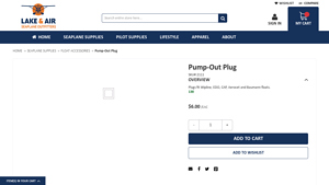 Lake and Air - Pump-Out Plug SKU# 2111