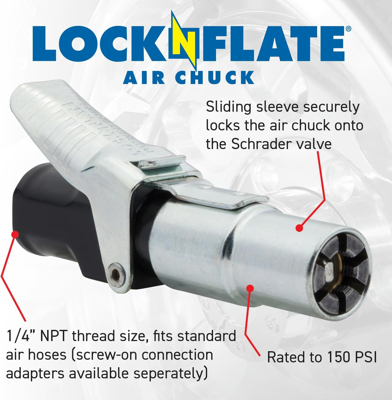 An application scenario or product detail of locking air chuck with gauge - Image 2