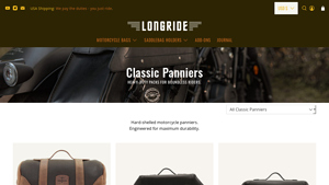 Longride - Black Leather Motorcycle Panniers