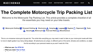 Madornomad - Motorcycle and Personal Clothing